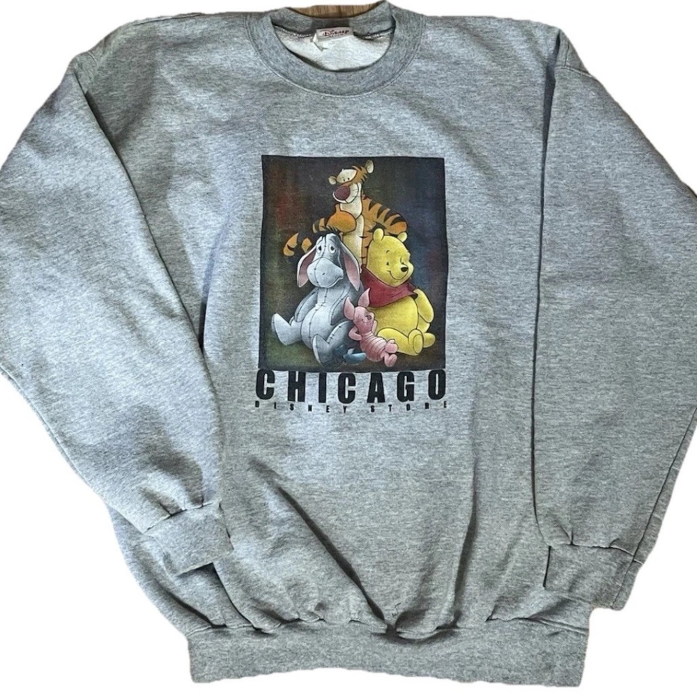 Vintage Disney Store Chicago Unisex Adult Large Pooh Bear Friends Sweatshirt